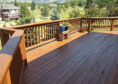 newly finished deck in Gallatin county, Montana in the summer